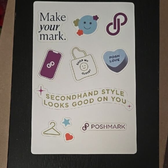 Poshmark Sticker Collection 1 Piece 11 Stickers On This Sheets Swag Merch Posh - Picture 1 of 12